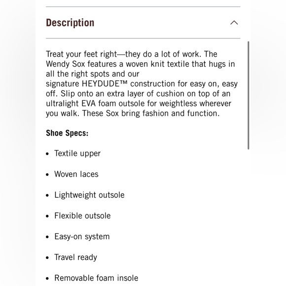 NWT in box HEY DUDE Wendy Sox Stone White size 7 - Picture 13 of 15